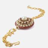 Gold Plated Red Womens Beaded Bracelet