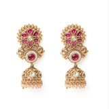 Isvaraah 2.0 Gold Plated Pink Womens Pair of Jhumka Earrings