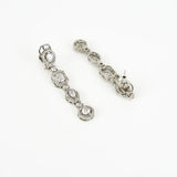 Zia Silver Plated Zircon Womens Long Necklace Set with Pair of Earrings (Freesize)