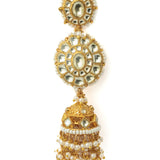 Gold Plated Womens Kundan, Polki Pair of Earrings