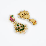 Morpankh Gold Plated Multicolored Womens Kundan, Polki Choker Necklace Set with Pair of Earrings (Freesize)