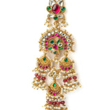 Gold Plated Red Womens Synthetic Stone Pair of Earrings