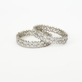 Zia Silver Plated Zircon Womens Pair of Bangles