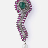 Silver Plated Purple Womens Pair of Drop Earrings