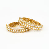 Saadgi Gold Plated Kundan, Polki Womens Pair of Bangle