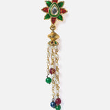 Gold Plated Multicolored Womens Pair of Tassel Earrings