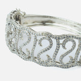 Silver Plated Zircon Womens Kada