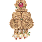 Isvaraah 2.0 Gold Plated Pink Womens Pair of Chandbali Earrings