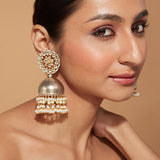 Aatman Gold Plated Womens Kundan, Polki Pair of Earrings