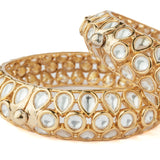 Gold Plated Womens Kundan, Polki Pair of Bangles