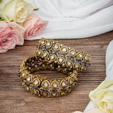 Florence Gold Plated Purple Womens Kundan, Polki Pair of Bangles