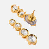 Saadgi Gold Plated Womens Pair of Drop Earrings