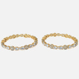 Gold Plated Synthetic Stone Womens Pair of Bangles