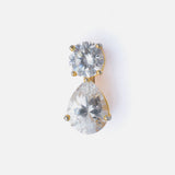 Gold Plated Womens Diamond Drop Pair of Earrings
