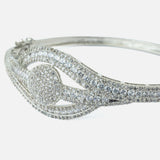 Silver Plated Zircon Womens Kada