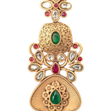 Isvaraah 2.0 Gold Plated Green Womens Pair of Chandbali Earrings