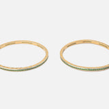 Zia Gold Plated GreenWomens Zircon Pair of Bangles