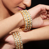 Aatman Gold Plated Womens Kundan, Polki Pair of Bangles