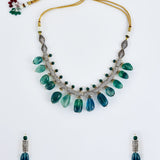 Florence Green Womens Zircon Short Necklace Set with Pair of Earrings (Freesize)