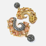 Gold Plated Yellow Womens Pair of Drop Earrings