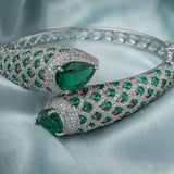 Florence Silver Plated Green Womens Kada