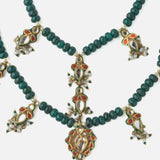 Gold Plated Green Womens Short Necklace