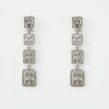 Zia Silver Plated Zircon Womens Pair of Danglers Earrings (Freesize)