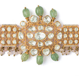 Antara Pink & Green Kundan Choker Necklace Set with Pair of Earrings