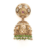 Isvaraah 2.0 Gold Plated Green Womens Pair of Jhumka Earrings