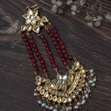 Gold Plated Red Womens Beaded Paasa