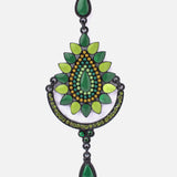 Florence Black & Green Womens Pair of Drop Earrings