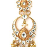 Gold Plated Womens Kundan, Polki Pair of Earrings