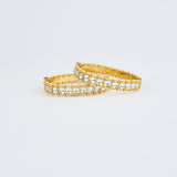 Saadgi Gold Plated White Womens Kundan, Polki Pair of Bangles