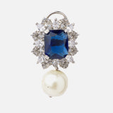 Florence Silver Plated Blue Womens Pair of Stud Earrings