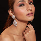 Zia Silver Plated Womens Zircon Pair of Earrings