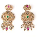 Isvaraah 2.0 Gold Plated Multicolored Womens Pair of Chandbali Earrings
