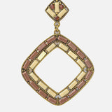 Florence Gold Plated Brown Womens Pair of Dangle Earrings