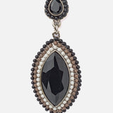 Florence Silver Plated Black Womens Pair of Drop Earrings