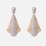 Florence Gold Plated White Womens Pair of Dangle Earrings