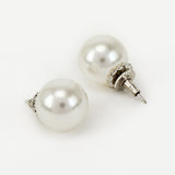 Florence White Pearl Womens Pair of Studs Earrings (Freesize)