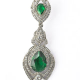 Zia Silver Plated Green Womens Zircon Pair of Earrings (Freesize)