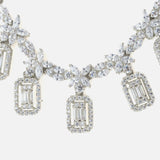 Silver Plated Womens Short Necklace Set with Pair of Earrings
