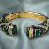 Florence Gold Plated Green Womens Kada