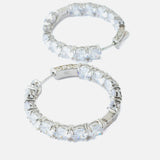 Silver Plated Womens Pair of Hoop Earrings