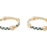 Zia Gold Plated Blue Womens Kundan, Polki Pair of Bangles