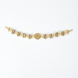 Saadgi Gold Plated White Kundan, Polki Womens Maathapatti (Freesize)