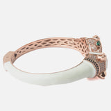Rose Gold Plated White Colored Zircon Womens Kada