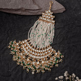 Gold Plated Green Womens Kundan, Polki Paasa