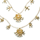 Antara Gold Plated White Womens Kundan, Polki Long Necklace set (Freesize)