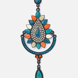 Florence Black & Blue Womens Pair of Drop Earrings